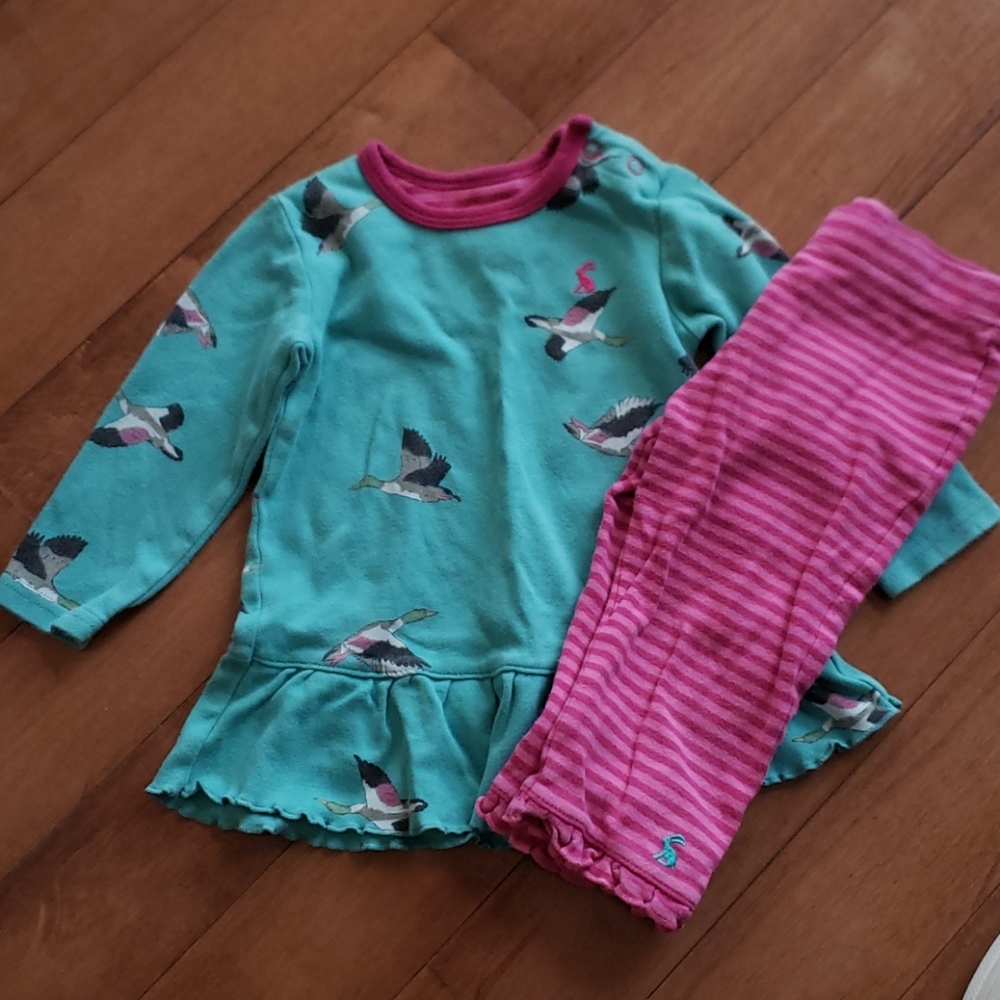 Joules girls dress and leggings, 9-12mths